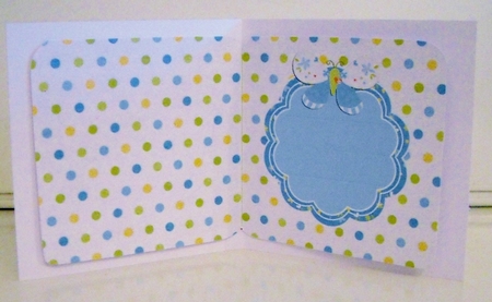 Polka Dots & Butterfly Blank Insert to Fit 5.5 x 5.5 Inch Square Card by Pam Stubley