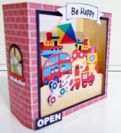3D Shadow Box Card Mini Kit  -  The Happy Play Days Toy Shop by Pam Stubley
