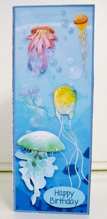 All In One Deep Ocean Jelly Fish Card by Pam Stubley