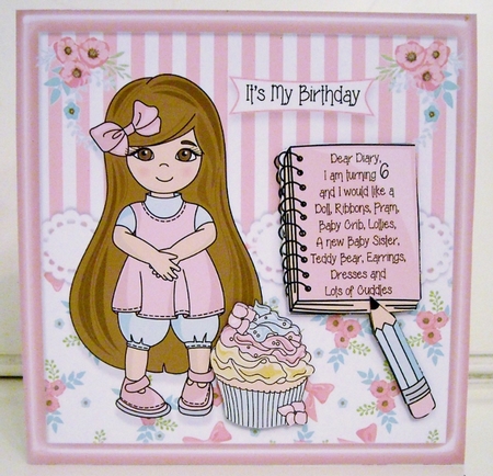 Birthday Wishes Card Topper by Pam Stubley