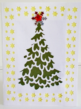 CHRISTMAS TREE FRAMED CARD 6 by Pam Stubley
