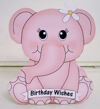 3D Shaped Card  Kit -  Cute Little Lola Elephant by Pam Stubley