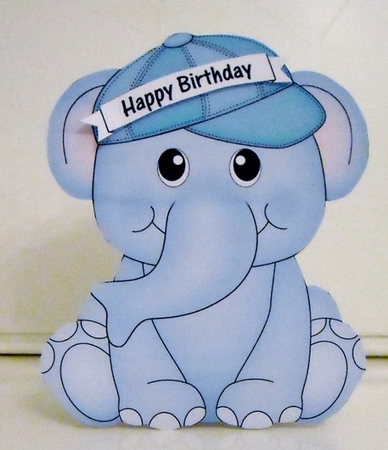 3D Shaped Card  Kit -  Cute Little Levi Elephant by Pam Stubley