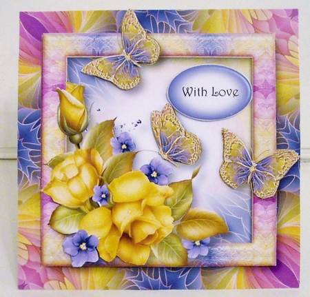 Art Nouveau Bright & Butterflies - Yellow Roses by Pam Stubley