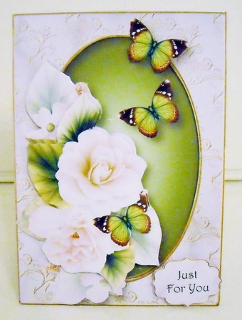 White Begonias & Butterflies by Pam Stubley