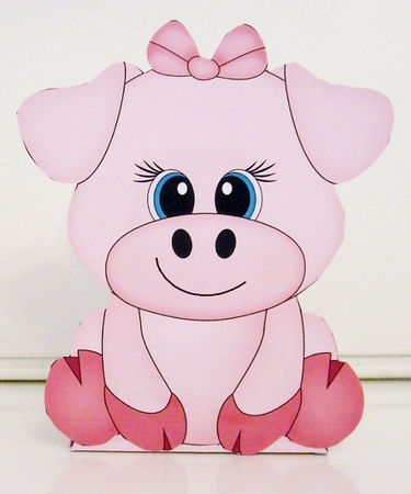 3D Cute Animal Treat Box Gift Set Mini Kit - Cute Little Zoe Piggy by Pam Stubley