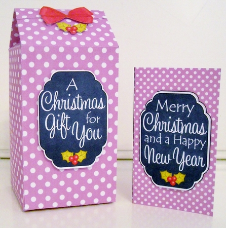 3D Christmas Spots Milk Carton Treat Box by Pam Stubley