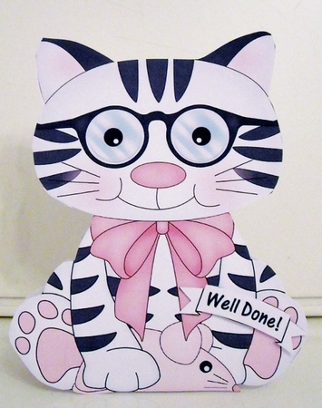 3D Shaped Card  Kit - Cute Little Cat Sammy by Pam Stubley