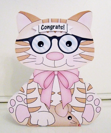 3D Shaped Card  Kit - Cute Little Cat Sydney by Pam Stubley
