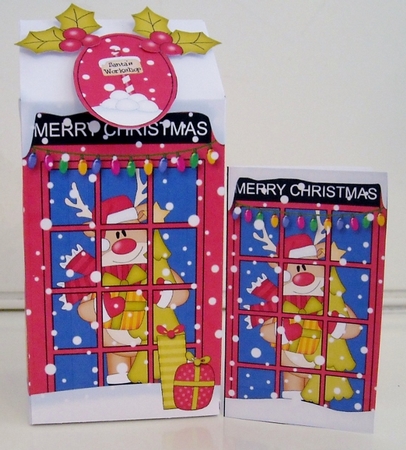 3D Christmas Phone Box Milk Carton Treat Box - Rudolph by Pam Stubley