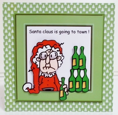 Santa clause is going to town - funny GUS in Santa suit by Pam Stubley