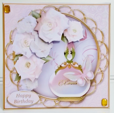 Perfume and Roses - Decoupage Card Front by Pam Stubley