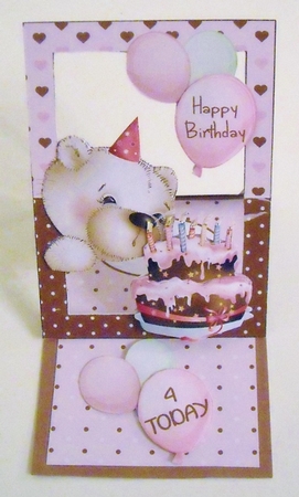 Forever Framed Easel Card - Beatrice the Birthday Bear  by Pam Stubley