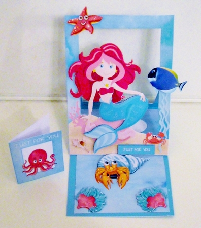 Forever Framed Easel Card - Serina the Mermaid Under the Sea Card by Pam Stubley