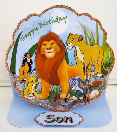 LION KING - EASEL CARD DECOUPAGE AND ENVELOPE KIT  by Pam Stubley