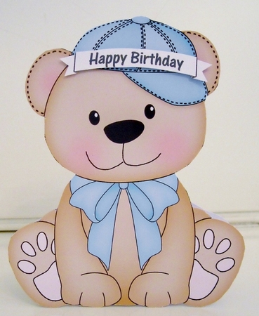3D Shaped Card  Kit - Cute Little Austin Bear by Pam Stubley