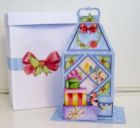 CHRISTMAS GIFT LANTERN CARD - Santas Little Helpers by Pam Stubley