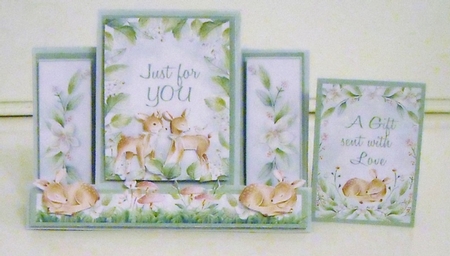 Deers at Play Centre Step Up Card by Pam Stubley