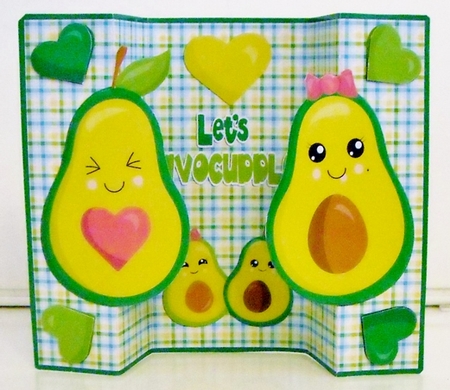 Avocado Love No Holes Double Fold Back Card Kit by Pam Stubley