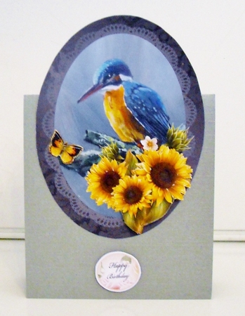 The Kingfisher on lace by Pam Stubley
