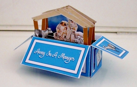 Away In A Manger Christmas Nativity Scene  Box Card Kit & Matching Envelope  by Pam Stubley