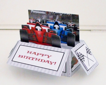 Grand Prix Racing   A Box Card Kit With Instructions & Matching Envelope  by Pam Stubley