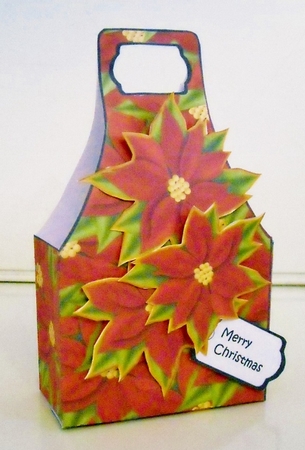 Gift Bag Christmas Poinsettias by Pam Stubley
