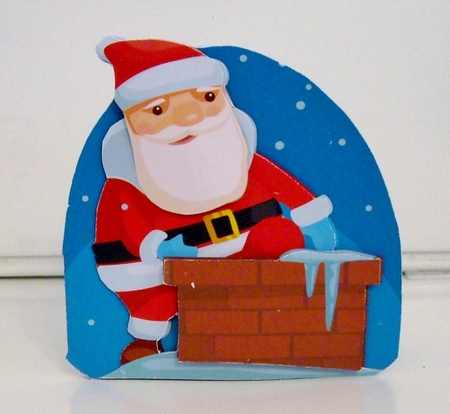 Down The Chimney Shaped 3D Decoupage Christmas Card with Insert Mini Kit  by Pam Stubley