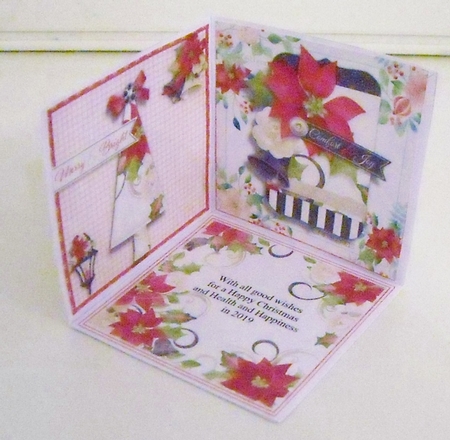 Christmas Poinsettia Corner Card including Template and Written Instructions by Pam Stubley