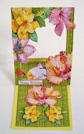 Forever Framed Easel Card - Spring Hibiscus by Pam Stubley