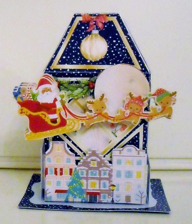Christmas Lantern 18 SANTAS ON HIS WAY by Pam Stubley