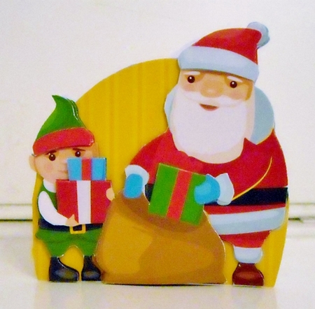 Santas Little Helper Shaped 3D Decoupage Christmas Card Kit by Pam Stubley