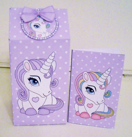 3D Milk Carton Treat Box - Cute Little Unicorn Magic by Pam Stubley