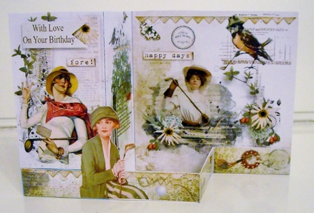 Z Fold Ladies Gold Card Including Template by Pam Stubley