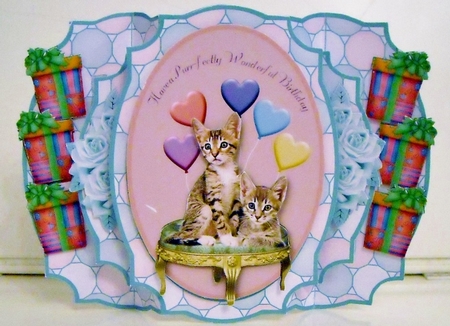 Purr-fectly Wonderful Birthday  - Double pop out card by Pam Stubley