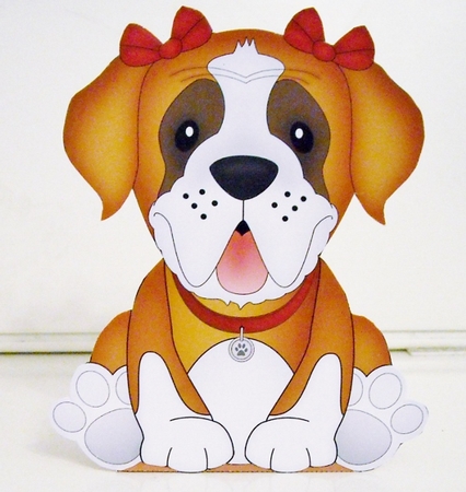 3D Cute Canine Treat Box Gift Set Mini Kit - Little St Bernard Dog Lady by Pam Stubley