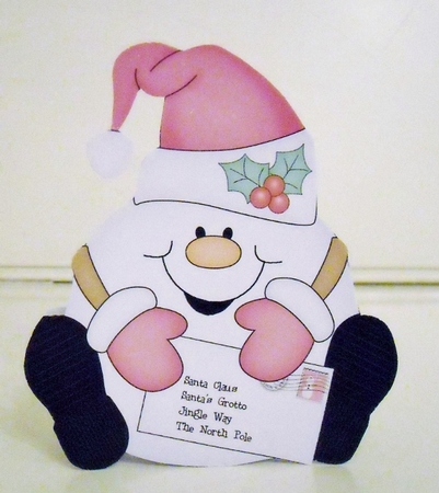 3D Shaped Christmas Card Kit - Snowball Sam has a Letter for Santa by Pam Stubley