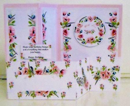 Z Fold A5 Pink Poppies by Pam Stubley