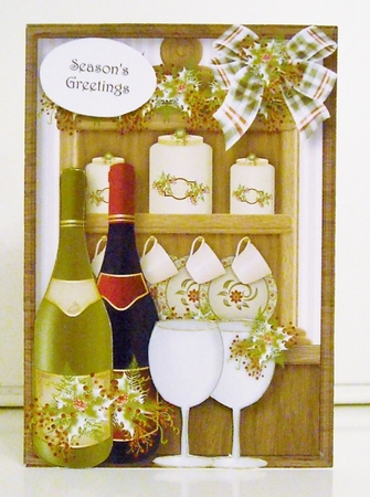 The Kitchen At Christmas - Time For Wine A5 by Pam Stubley