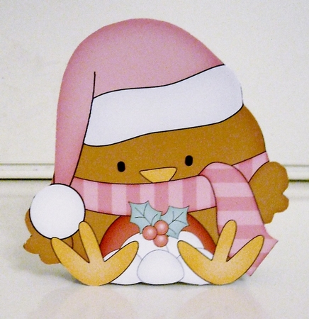 3D Shaped Christmas Card Kit - Bobbin Robin has Snowballs by Pam Stubley