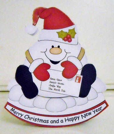 3D Shaped Rocking Christmas Card Mini Kit - Snowball Sam has a Letter for Santa by Pam Stubley