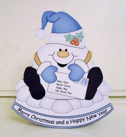 3D Shaped Rocking Christmas Card Mini Kit - Snowball Sam has a Letter for Santa by Pam Stubley