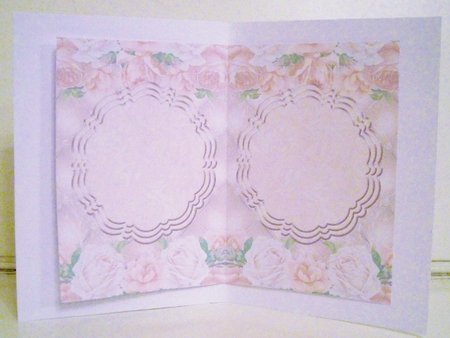 6th Anniversary Pink Flowers & Champagne Insert by Pam Stubley