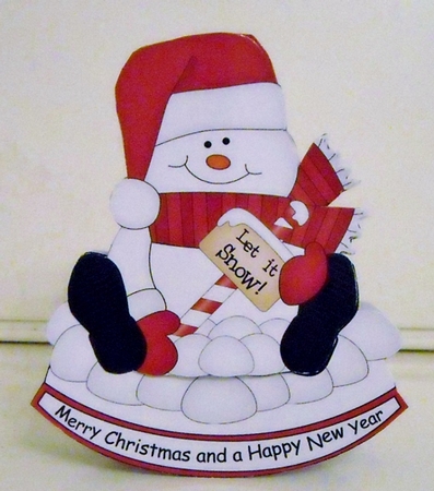 3D Shaped Rocking Christmas Card Mini Kit - Snowman Oli wants it to Snow by Pam Stubley