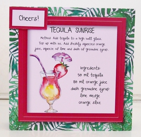 Party Cocktails - Tequila Sunrise 8x8 by Pam Stubley