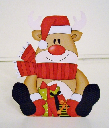 3D Christmas Treat Box Gift Set Mini Kit - Rudolph has Presents by Pam Stubley