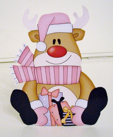 3D Christmas Treat Box Gift Set Mini Kit - Rudolph has Presents by Pam Stubley