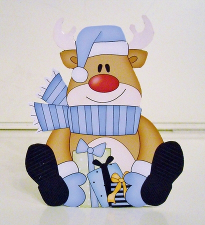 3D Christmas Treat Box Gift Set Mini Kit - Rudolph has Presents by Pam Stubley