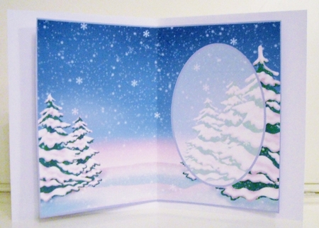Evening Snow Scene Insert, With Border by Pam Stubley