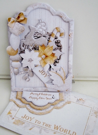 Lil Bitz of Christmas Glitz #1 Shaped  Easel Card & Envelope by Pam Stubley